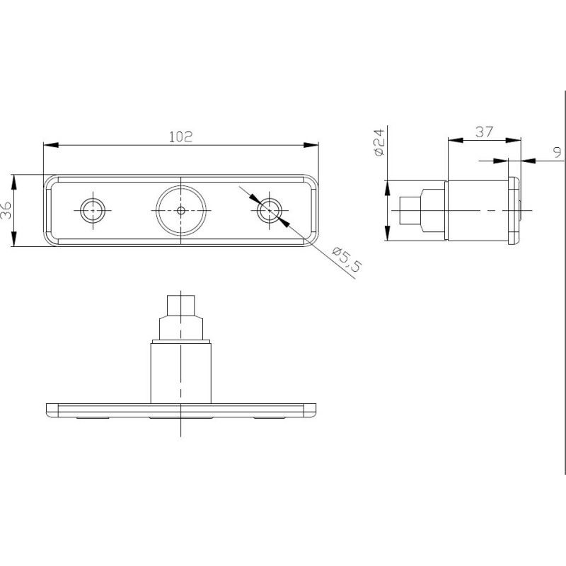 Lampa gabarit 102x36, LED, alba, 12-36V - imagine 4