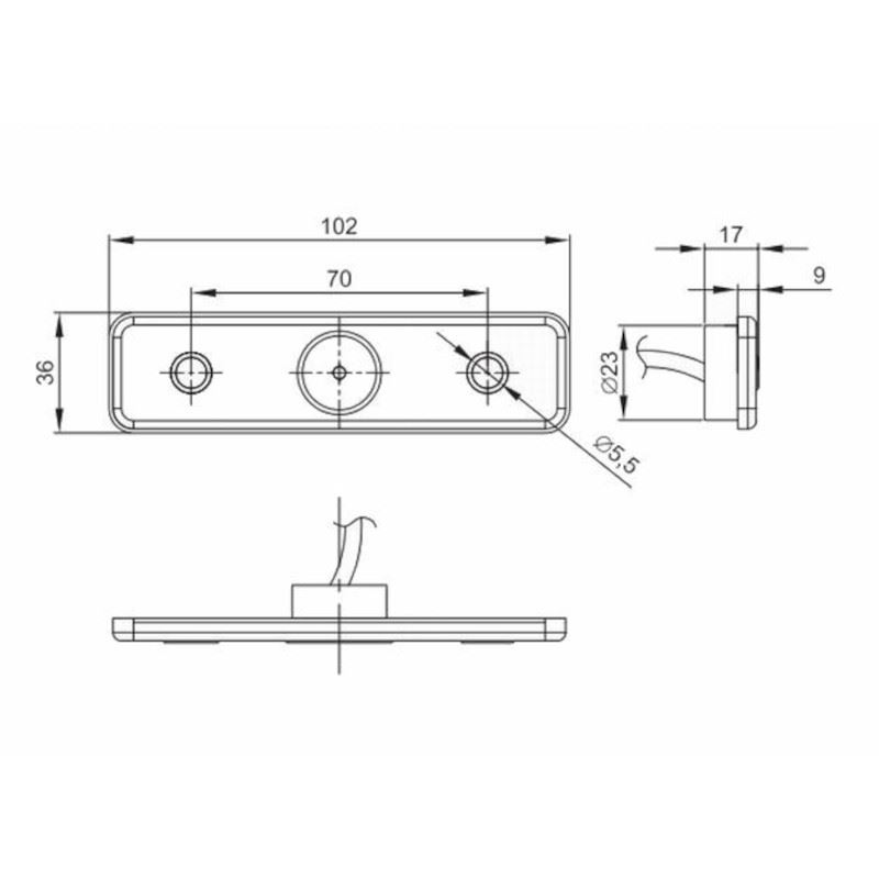 Lampa gabarit 102x36, LED, rosie - imagine 5