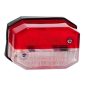 Lampa gabarit, 63x42, bec, rosu cu alb, cu suport lateral