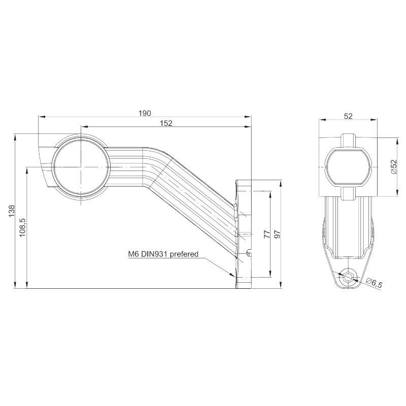 Lampa gabarit cu brat 190 lung, cotit la 45°, dreapta LED, Fristom - imagine 3