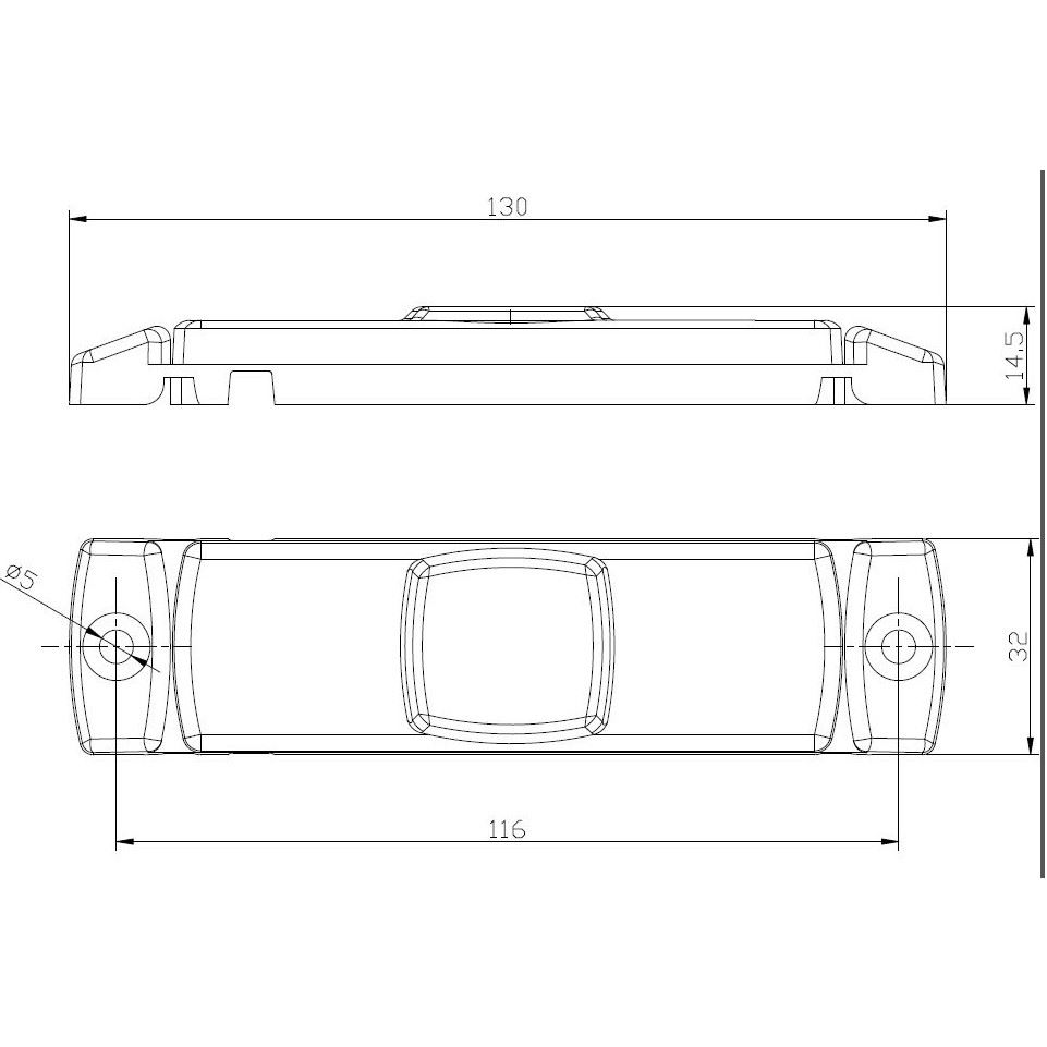 Lampa gabarit 100x32, LED, alba, cu suport urechi, 12-36V - imagine 4