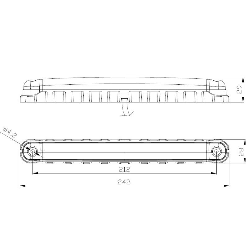 Lampa gabarit 236x22, LED, tip Neon, rosie, 12-36V - imagine 4