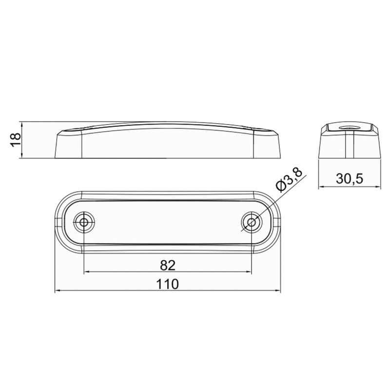 Lampa gabarit 110x30.5, LED, verde, 12-36V - imagine 3
