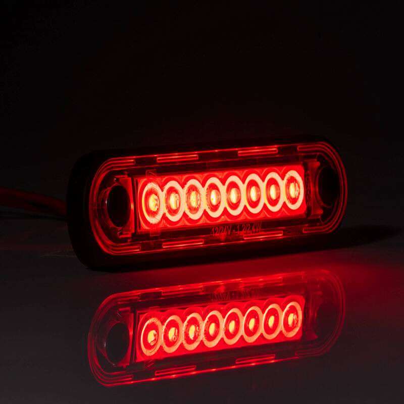 Lampa gabarit 120x27, Slim, 8 LED-uri, rosie, montare suprafata ovala, bullbar - imagine 2