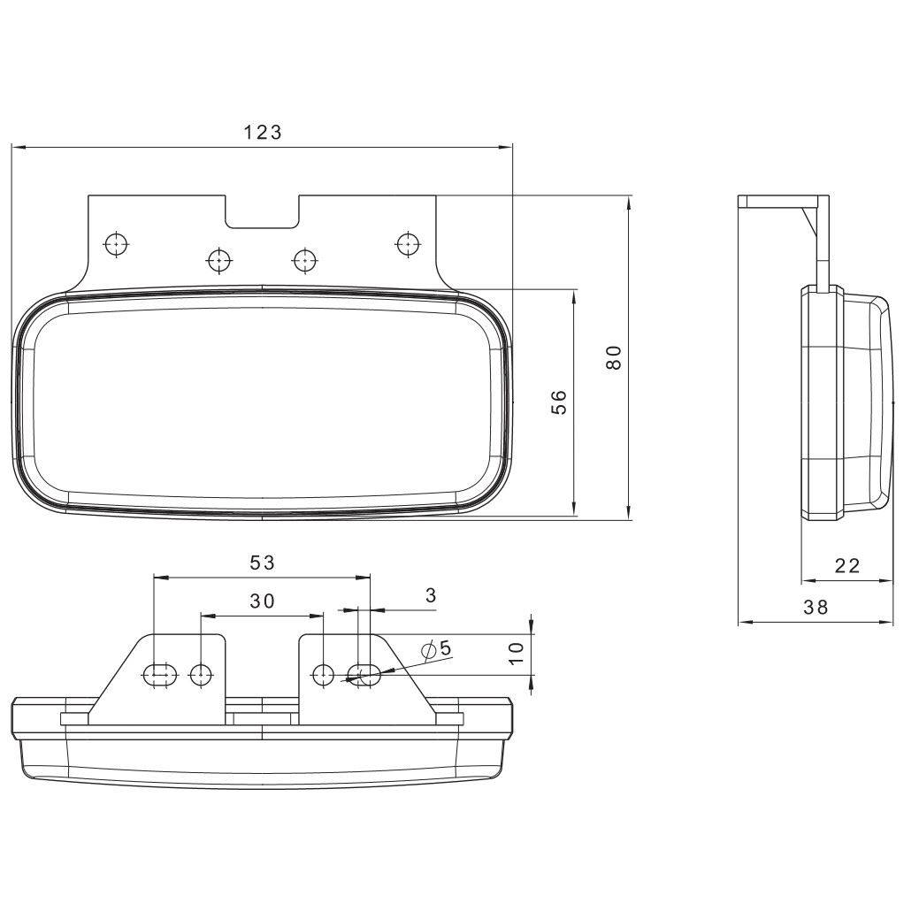 Lampa gabarit 125x60, LED, cu suport, galbena - imagine 5