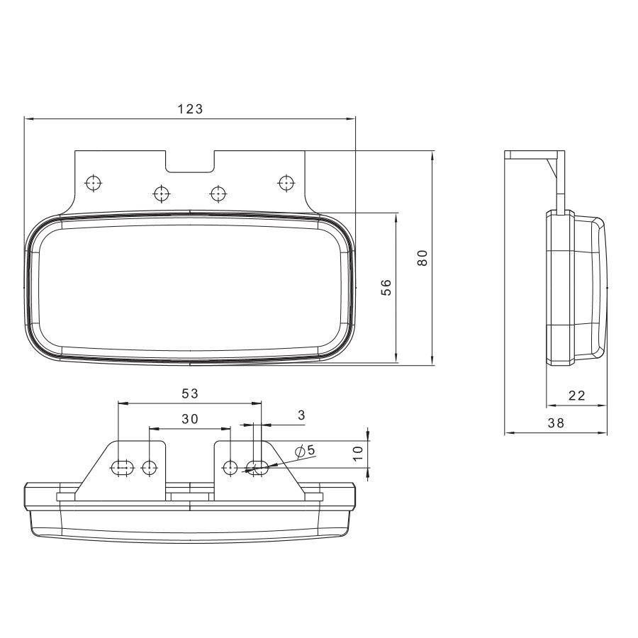Lampa gabarit 125X60, LED, cu semnalizare si suport, galbena - imagine 5