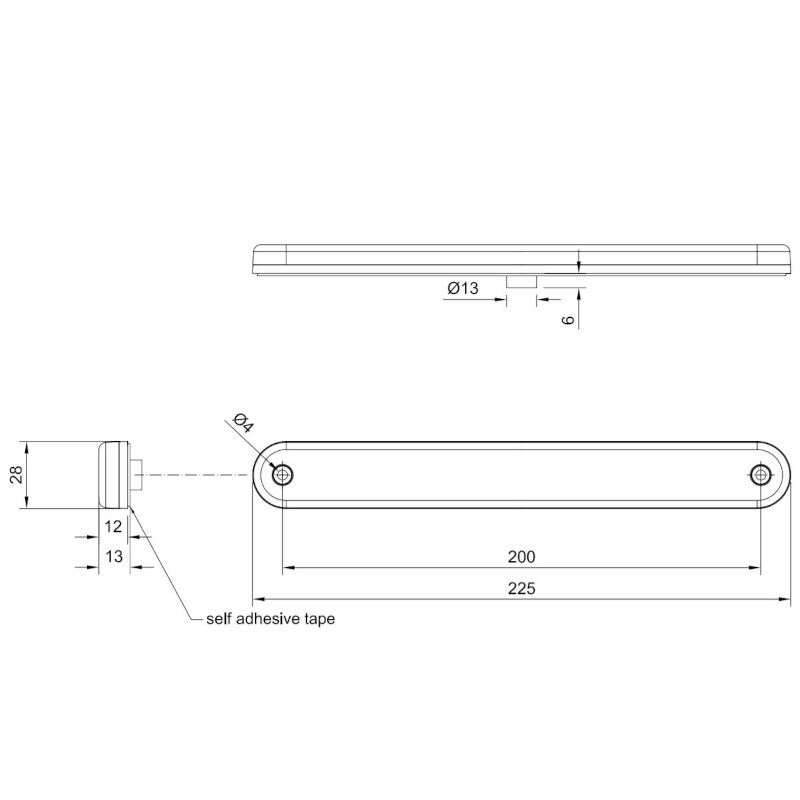 Lampa gabarit 225x28, LED, alba, autoadeziva, 12-36V - imagine 5