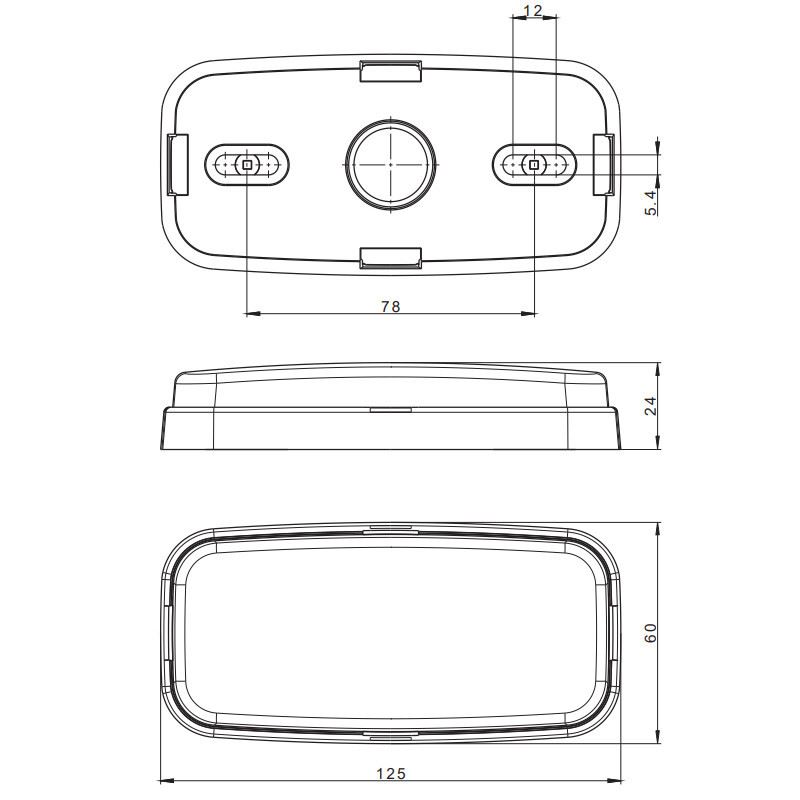 Lampa gabarit 125x60, LED, cu semnalizare, galbena - imagine 5