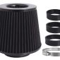 Filtru aer sport, negru-crom, 3 adaptori, h15cm,Carmotion