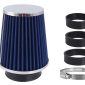Filtru aer sport, albastru-crom, 3 adaptori, h13cm,Carmotion