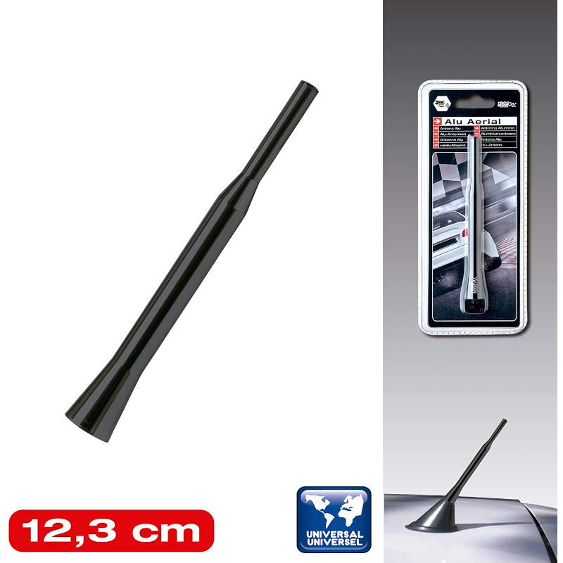 Tija antena 12,5cm, 2 adaptori, 5+6mm, Black Evo Alu Aerial , RaceSport - imagine 2