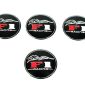 Set ornament capace/jante roti aluminiu adezive F1 Racing fi55 LGT-003