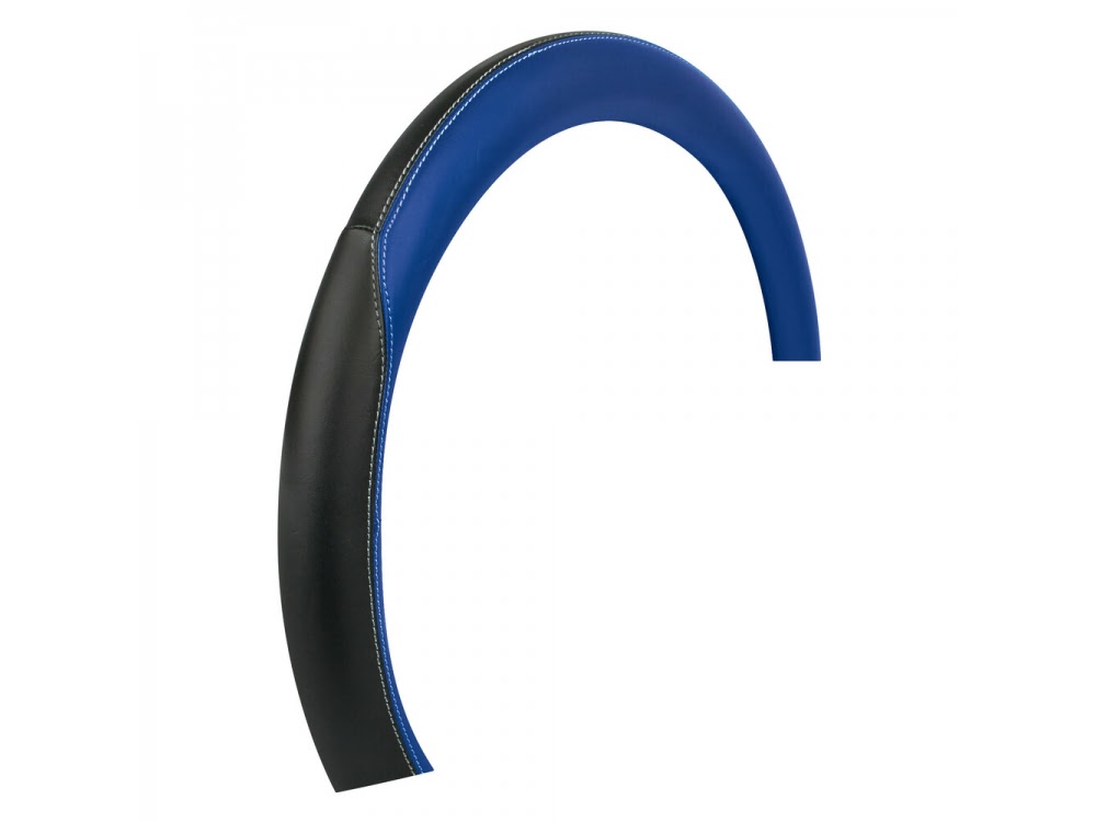 Husa volan camion 42-44cm albastru/negru piele ecologica - imagine 2