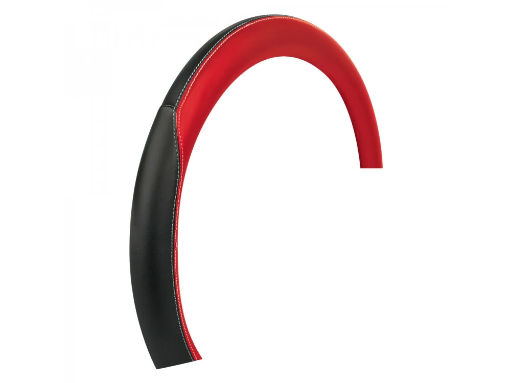 Husa volan camion 49-51cm rosu si negru - imagine 2