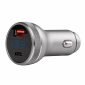 Incarcator auto cu USB si mufa C, din aluminiu, cu voltmetru, 12-24V, 38W, QuickCharge 3.0, PCH PRO-06,Amio