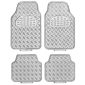 Set 4 covorase universale 65x47, din cauciuc cu aspect aluminiu, argintiu,Race Sport
