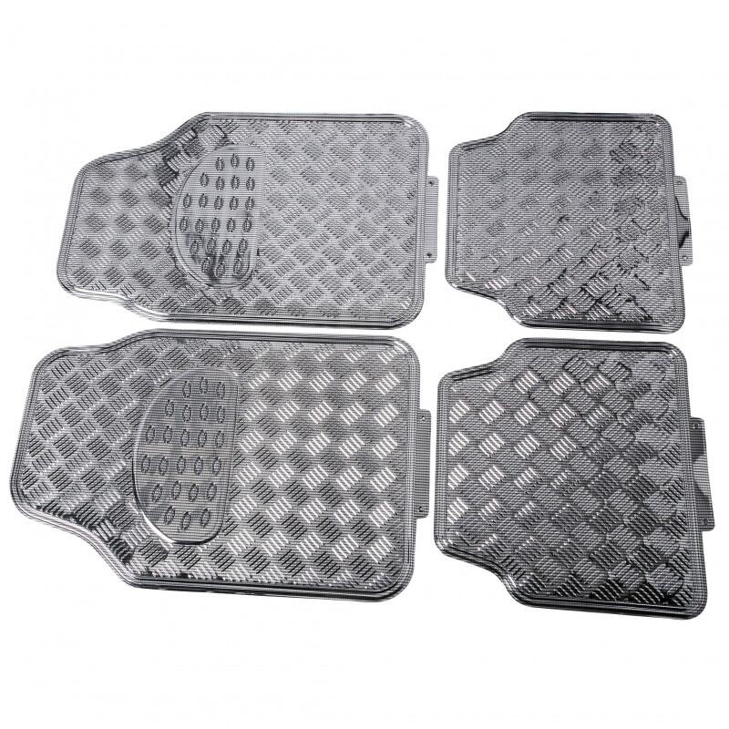 Set 4 covorase universale 65x47, din cauciuc cu aspect aluminiu, carbon, Race Sport - imagine 2