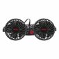 Ventilator dublu 12V, 2xfi10cm, 6.5W, prindere pe tetiera, cu 2 USB-uri, 2 viteze, PRO Series, Amio