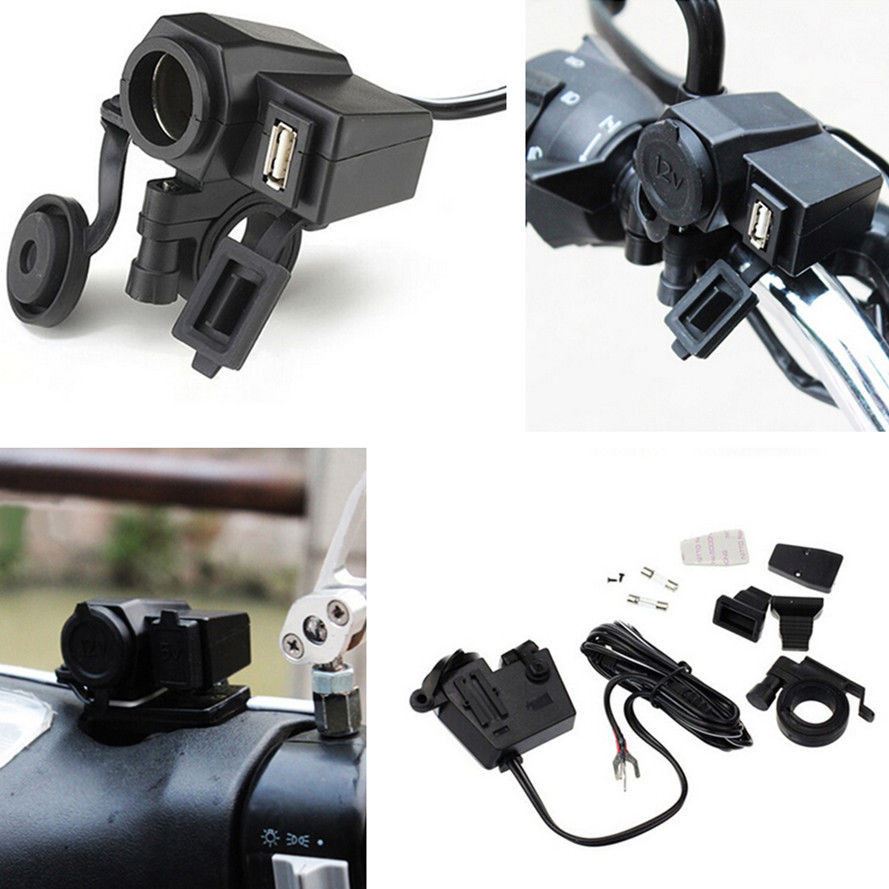 Priza bricheta cu USB, montare aparenta, pe ghidon Carmotion - imagine 2