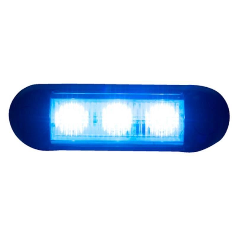 Proiector stroboscopic, LED, girofar grila, 12-24V, 96x28, albastru, Horpol - imagine 2