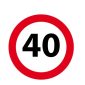 Autocolant limita viteza 40km