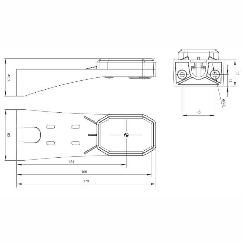 Lampa gabarit 63x170, cu Led, cu suport lateral lung, alba Fristom - imagine 2