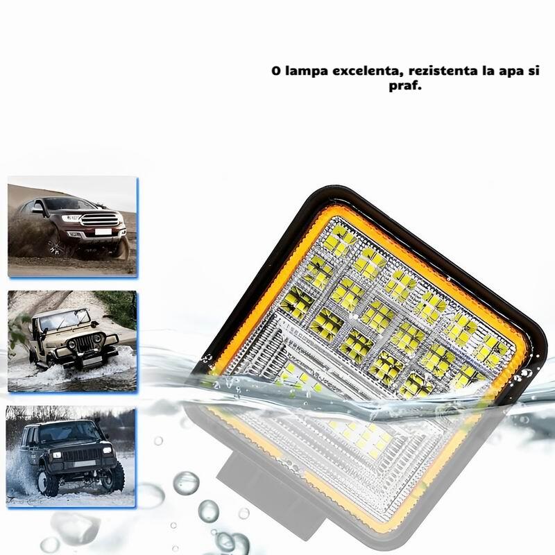 Proiector lucru 110x110, 2 functii, LED, 9-30V, 45W, 3360lm, Combo cu Angel Eyes, Amio - imagine 2