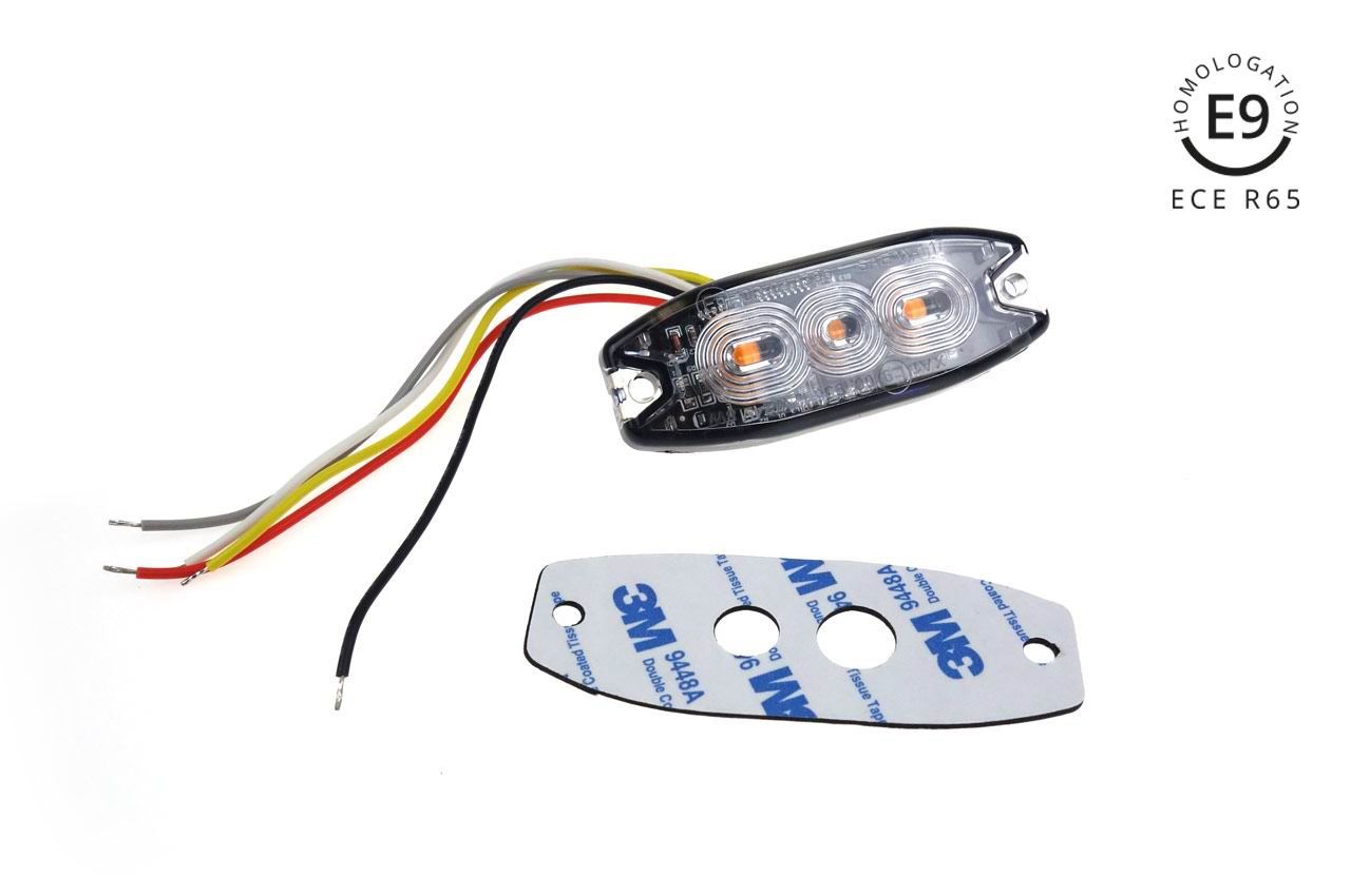 Proiector stroboscopic 3 LED-uri, 12-24V, 9W, 82x30, subtire, Amio - imagine 2